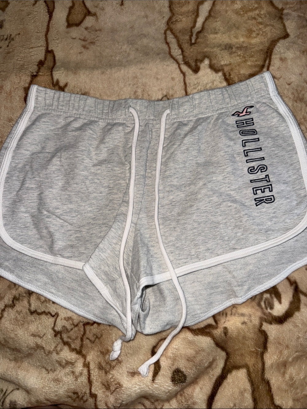 🖤Vintage Hollister Light Gray Women's Athletic Drawstring Sleep Shorts size S🖤